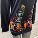 Onlypuff Women's Hoodie Tunic Small Black with pocket Poly/Spandex New