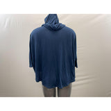 Supre Women's Cropped Hooded Top Size Large Blue Short Sleeve Polyester Blend
