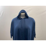 Supre Women's Cropped Hooded Top Size Large Blue Short Sleeve Polyester Blend