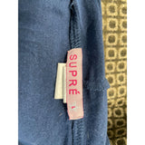 Supre Women's Cropped Hooded Top Size Large Blue Short Sleeve Polyester Blend