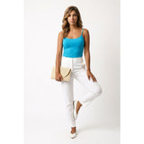 Seductions Women's Blue Spaghetti Strapped Fitted Tank Top Size Small (See Size Measurements)