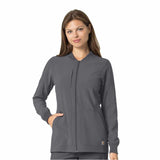 Carhartt Women's Force Cross-Flex Zip-Front Utility Scrub Jacket Pewter 2XL