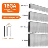 304 Stainless Steel 18 Gauge 1/4 Inch Narrow Crown Staples (1-1/4"-800)