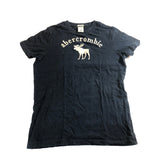 Abercrombie Kids Soft Cotton T shirt XL Blue Embroidered Moose Logo