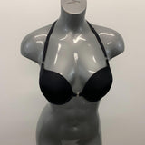 LeSenza Push Up Bra Women's Size 34D Black Racerback Underwire Padded Front Clasp Bra