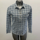 The North Face Women's Blouse Size Small Blue White Plaid Half Button