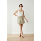 American Eagle Women's A Line Skirt Size 6 Beige Back Zipper Cotton