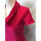 Dynamite Women's Cowl Red Short Sleeve Front Pleated Fitted Dress Size XS