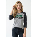 Saint Strong Women's Raglan T Shirt Size Small St. Clair College