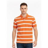 Banana Republic Orange Striped Short Sleeve Men's Cotton Polo Sweater Size Large