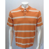 Banana Republic Orange Striped Short Sleeve Men's Cotton Polo Sweater Size Large