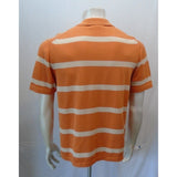 Banana Republic Orange Striped Short Sleeve Men's Cotton Polo Sweater Size Large