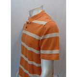 Banana Republic Orange Striped Short Sleeve Men's Cotton Polo Sweater Size Large