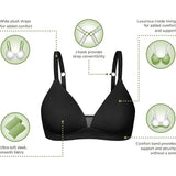 Wonderbra W2597 All Day Essential Wireless Bra Full Coverage Large Black