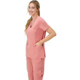 Hanes Women's Comfort Fit Scrub Top  HSA100 2XL Rose Ranch Pink NWT