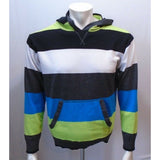 Burnside Men's Hooded Striped Long Sleeve Cotton Blend Sweater Size Medium