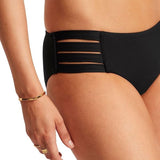 SEAFOLLY MULTI STRAP BIKINI BOTTOM Women's size 12 Black NWT