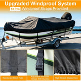 KIPIEA 1300D BOAT COVER 14-16 FT BLACK NEW