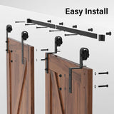 WINSOON 7.5FT Single Track Bypass Sliding Barn Door Hardware Kit