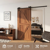 WINSOON 7.5FT Single Track Bypass Sliding Barn Door Hardware Kit