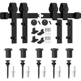WINSOON 7.5FT Single Track Bypass Sliding Barn Door Hardware Kit