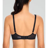 Lemorosy Balconette Bra Push Up Lightly Padded Wide Straps Underwire Black 32C