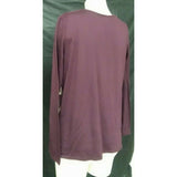 Sandra Vandette Women's L long sleeve v-neck burgundy lace floral