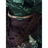 Sandra Vandette Women's L long sleeve v-neck burgundy lace floral