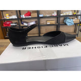MARC FISHER ELESIA POINTED-TOE BALLET FLAT, BLACK 8M NWT