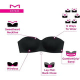 Maidenform DM7685 Pure Comfort Strapless Wireless Bra Black Size Sm. NWT