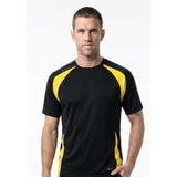 Stormtech Performance Black Yellow Polyester Athletic Short Sleeve Shirt Size L