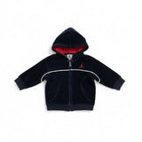 Air Jordan Velour Full Zip Hoodie Infant Boys Size 12 Months Black Long Sleeve Hooded Jacket