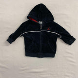 Air Jordan Velour Full Zip Hoodie Infant Boys Size 12 Months Black Long Sleeve Hooded Jacket