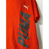 PUMA Size Large Red Cat Logo Spell Out Crew Neck Short Sleeve T Shirt