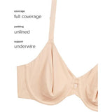 Wacoal Womens Superbly Smooth Underwire Bra 855342 Sand