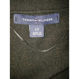 Tommy Hilfiger Women's Small Black w/ Print Back Long Sleeve V Neck Sweater