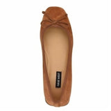 NINE WEST SARUH SQUARE TOE SLIP-ON PUMPS Cognac Suede 6M NEW