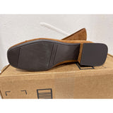 NINE WEST SARUH SQUARE TOE SLIP-ON PUMPS Cognac Suede 6M NEW
