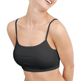 Hanes HFA001 Women's Cotton Spaghetti Strap Bralette, 3-pack Black