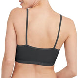 Hanes HFA001 Women's Cotton Spaghetti Strap Bralette, 3-pack Black
