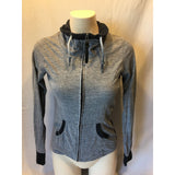 BENCH Women's Full Zip Long Sleeve Gray Spell Out Jacket Size XS