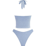 ZAFUL Women's Medium Halter Tummy Control Swimsuit Tankini Two piece Set NWT