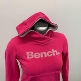 Bench Hoodie Girls Size Large Pink Long Sleeve Cotton Blend Pullover Hooded Sweatshirt