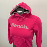 Bench Hoodie Girls Size Large Pink Long Sleeve Cotton Blend Pullover Hooded Sweatshirt