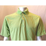 PING Men's Medium Dodge Green Striped Textured Short Sleeve Pique Polo Shirt