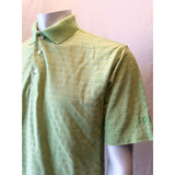 PING Men's Medium Dodge Green Striped Textured Short Sleeve Pique Polo Shirt