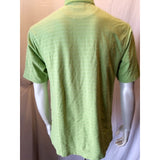 PING Men's Medium Dodge Green Striped Textured Short Sleeve Pique Polo Shirt