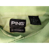 PING Men's Medium Dodge Green Striped Textured Short Sleeve Pique Polo Shirt