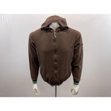 Bench Men's Full Zip Hooded Sweater Jacket Size Large Cotton Brown Long Sleeve