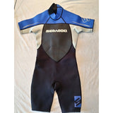 Seadoo BRP 4-way Flex Ultra Stretch Wetsuit Medium Black Blue Junior Size 12
